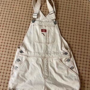 Dickies Cream Shortalls with Stitch Detailing